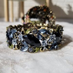 Floral Metallic Bracelet, Adjustable